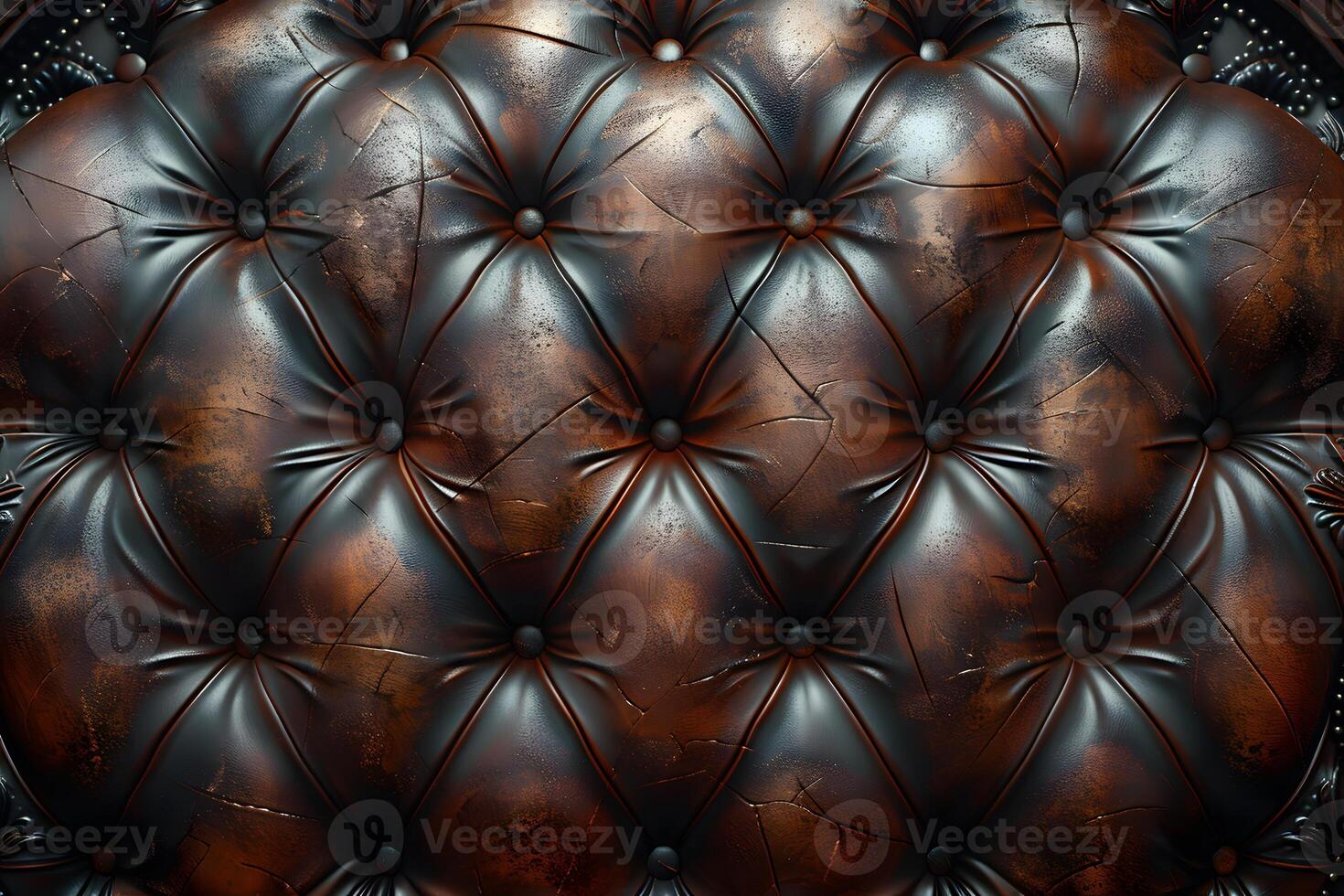 Luxurious Vintage Leather Texture with Elegant Button Detailing for Design and Decoration photo