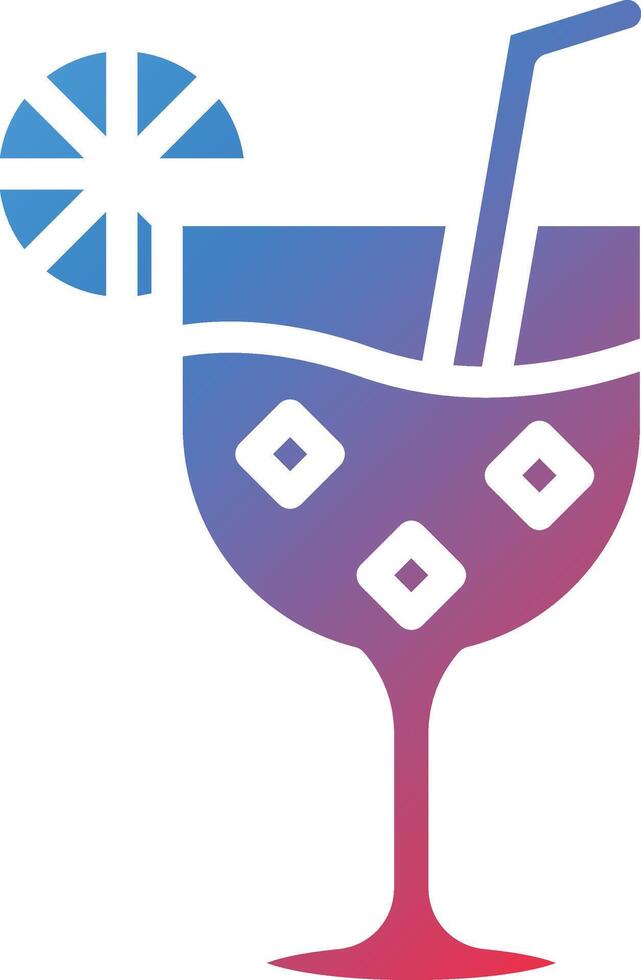 Cocktail Glyph Gradient Icon vector
