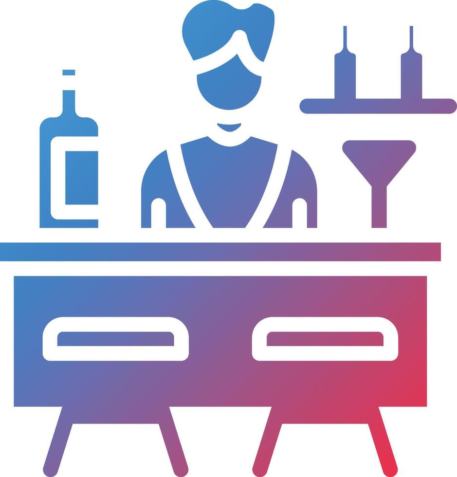 Bar Counter Glyph Gradient Icon vector