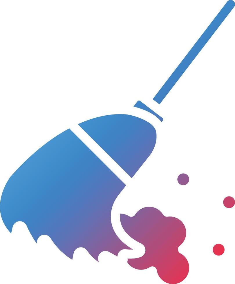 Broom Cleaning Glyph Gradient Icon vector
