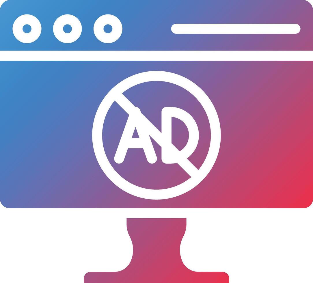 AD Blocker Glyph Gradient Icon vector