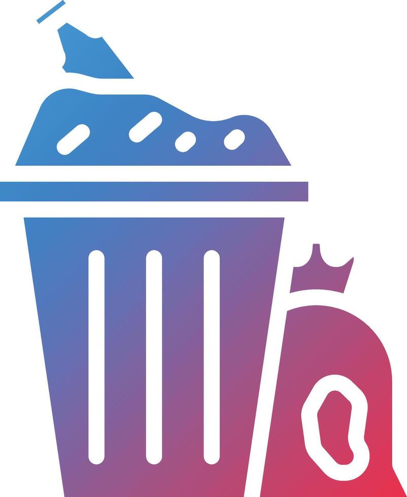 Garbage Glyph Gradient Icon vector