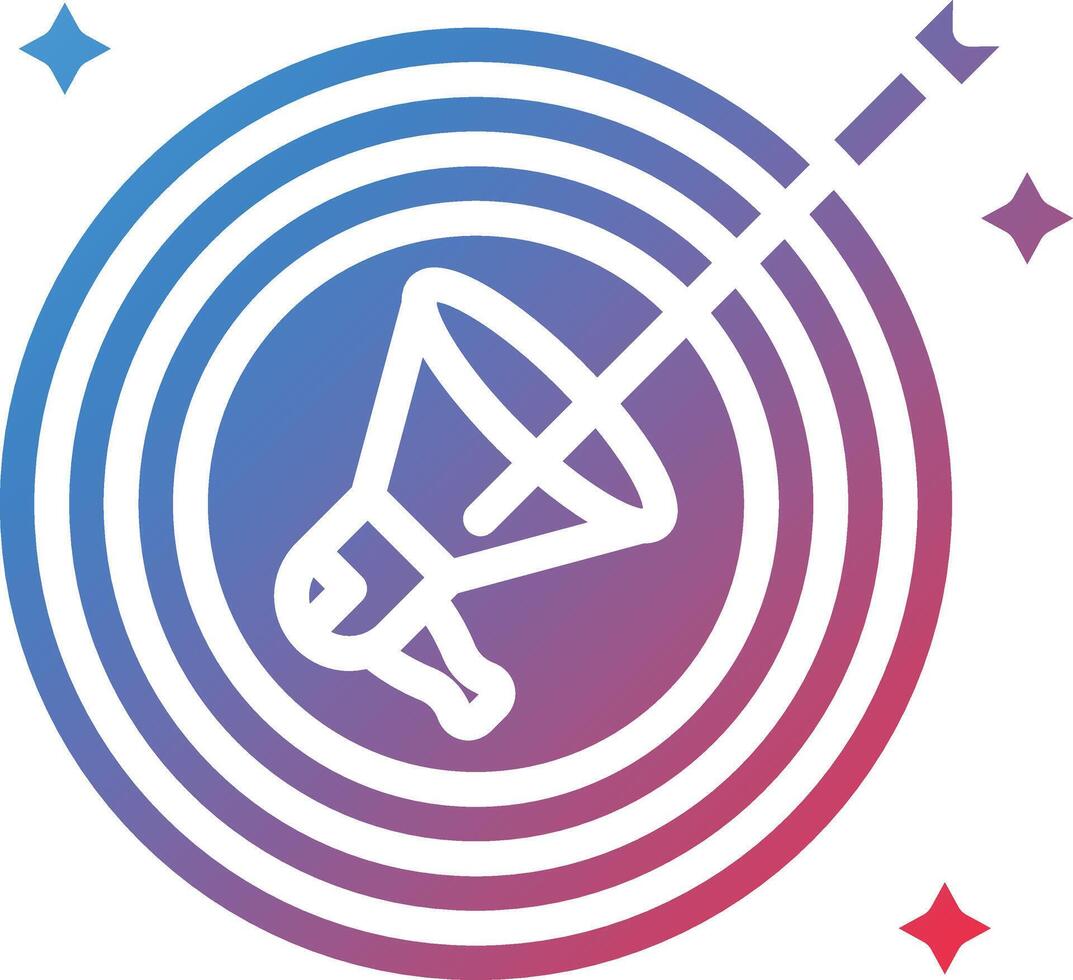 Targeted Marketing Glyph Gradient Icon vector