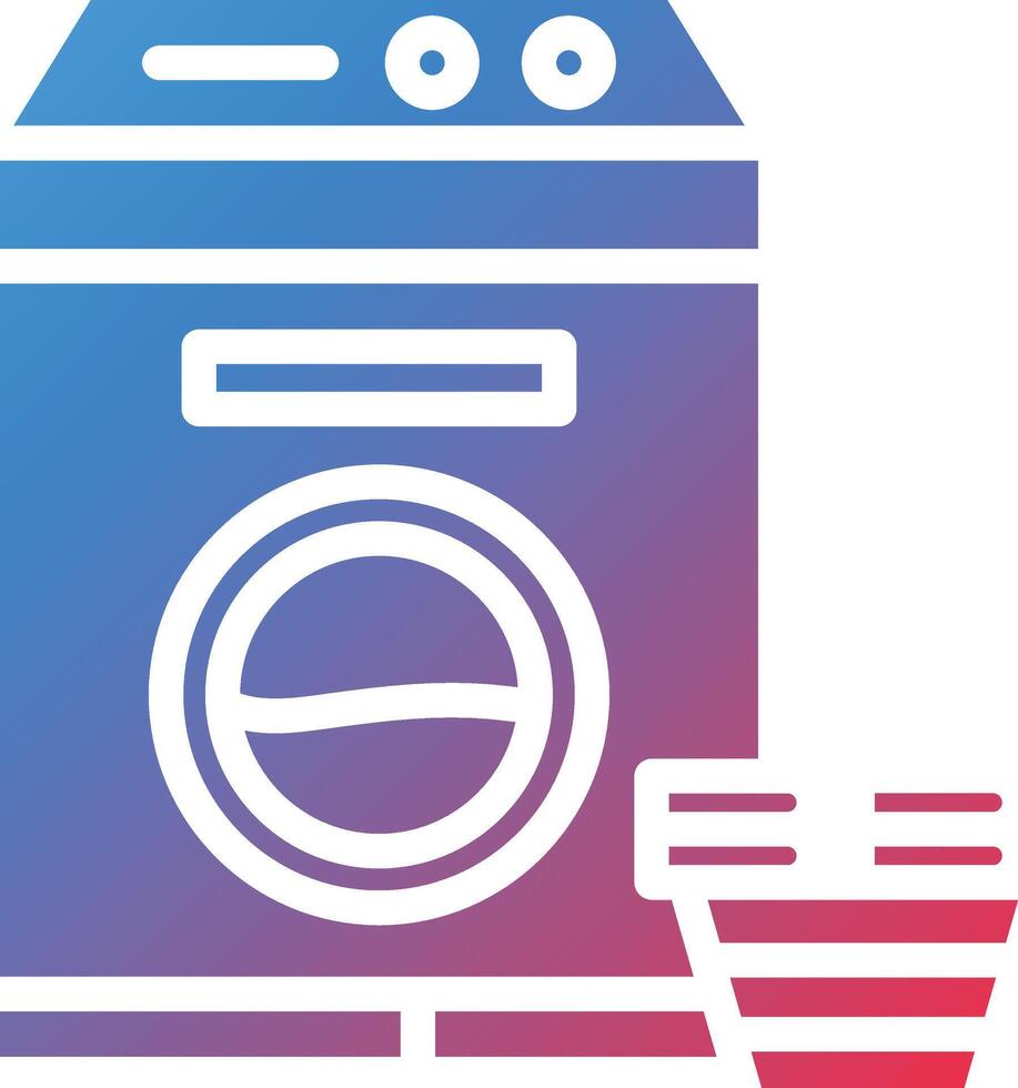 Laundry Machine Glyph Gradient Icon vector