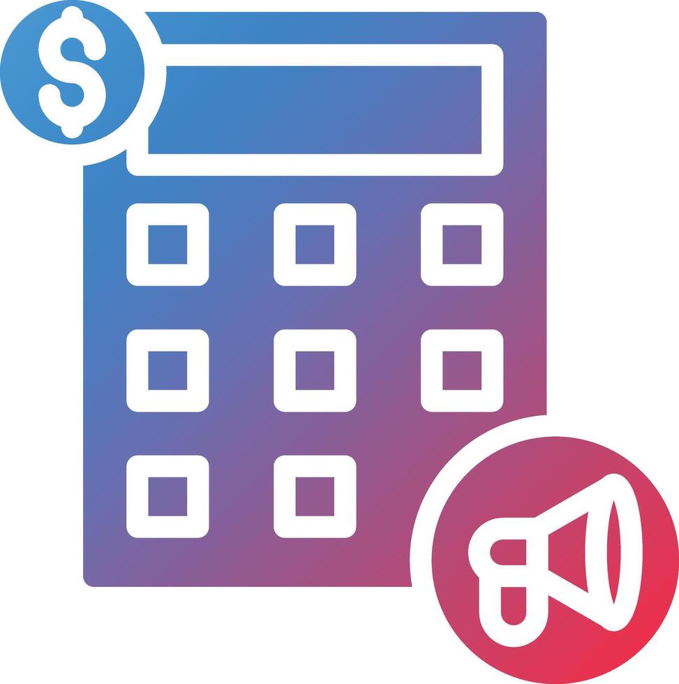 Calculator Glyph Gradient Icon vector