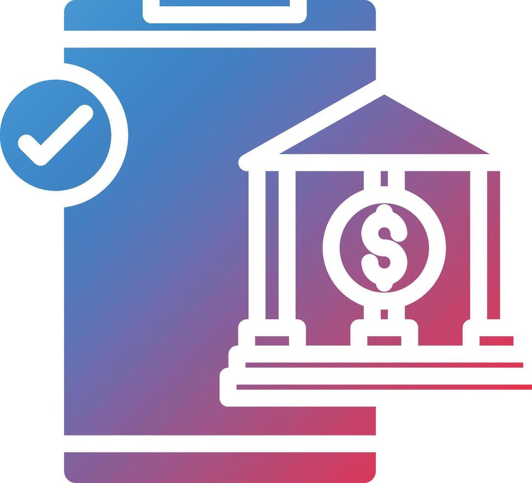 Mobile Banking Glyph Gradient Icon vector