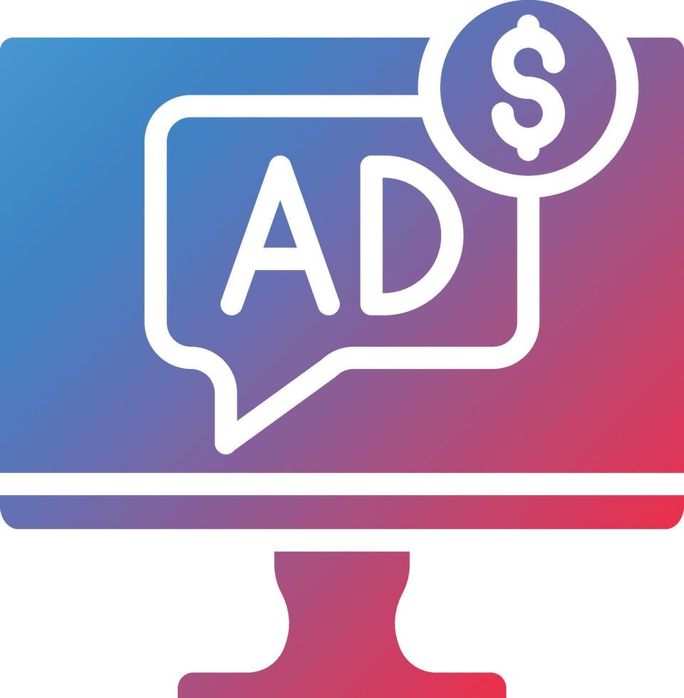Paid Media Glyph Gradient Icon vector