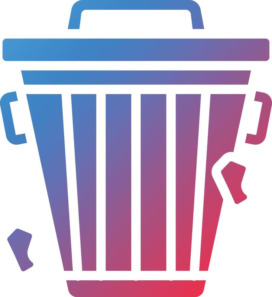Dustbin Glyph Gradient Icon vector