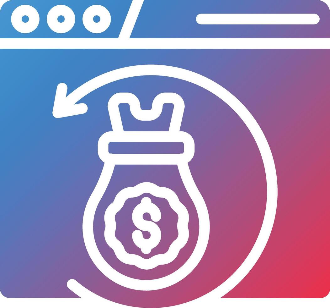 Money Back Guarantee Glyph Gradient Icon vector