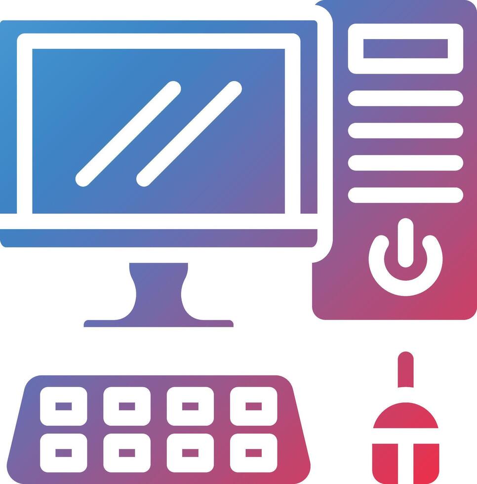 Computer Glyph Gradient Icon vector