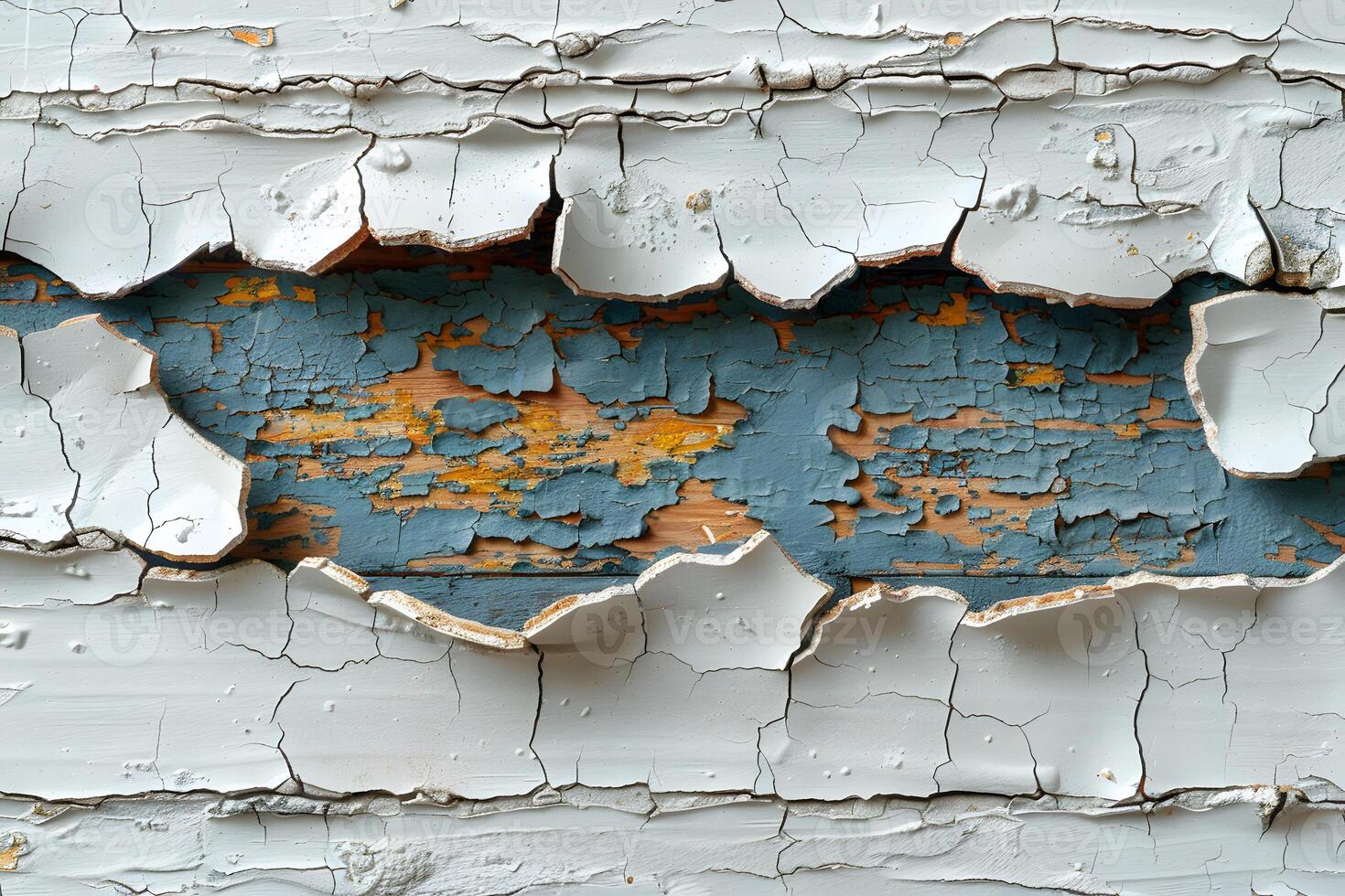 Peeling Paint Texture on Weathered Wooden Surface for Design and Art Projects photo