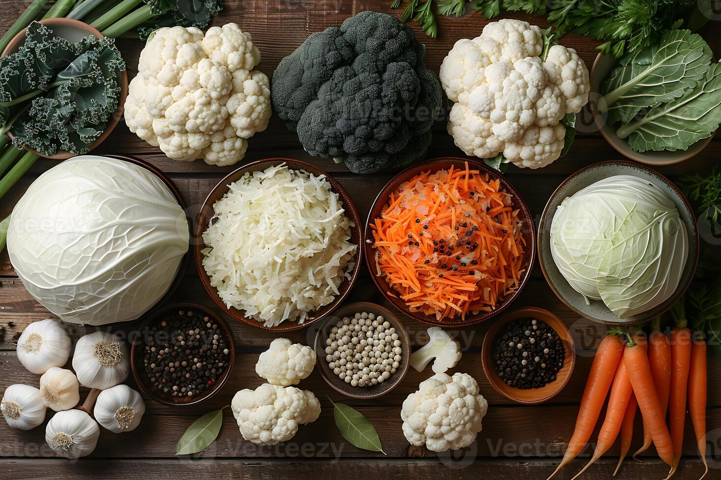 Fresh Winter Vegetables and Spices for Seasonal Cooking and Healthy Recipe Design photo