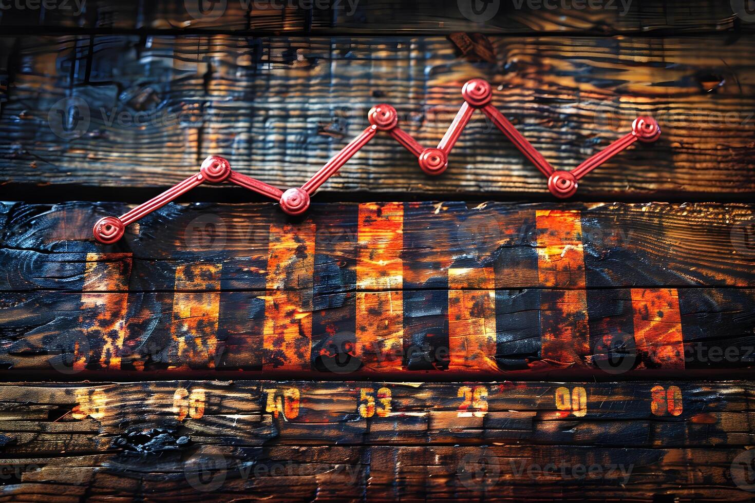 Rustic Analytics Steampunk-Inspired Wooden Chart Design for Data Visualization Projects photo