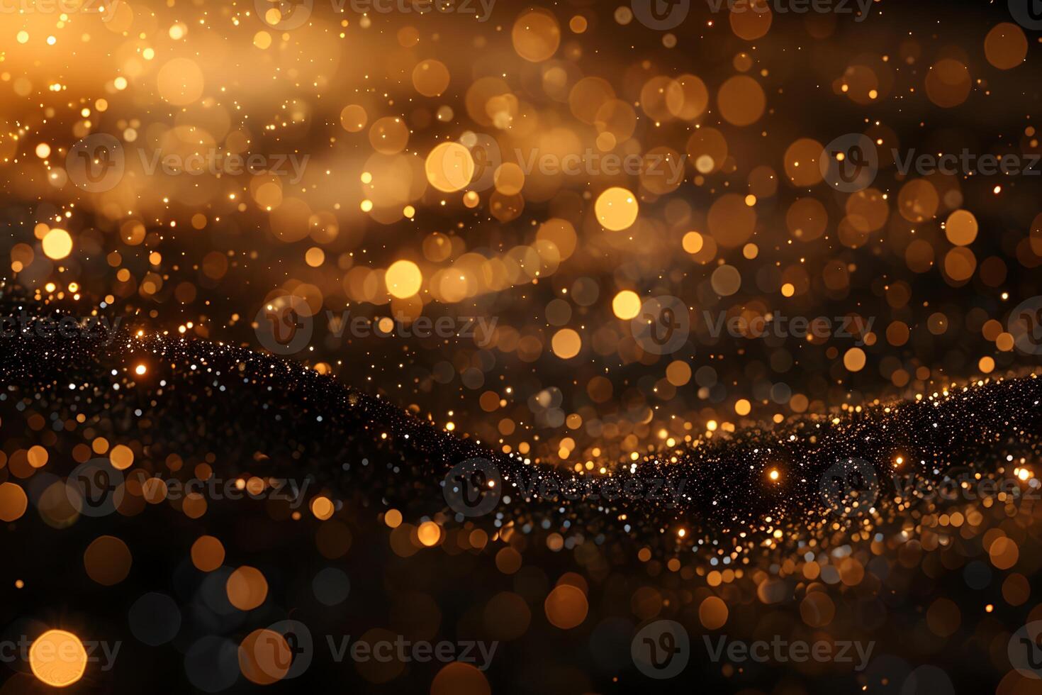 Golden Bokeh and Sparkling Light Abstract for Festive Backgrounds and Creative Designs photo