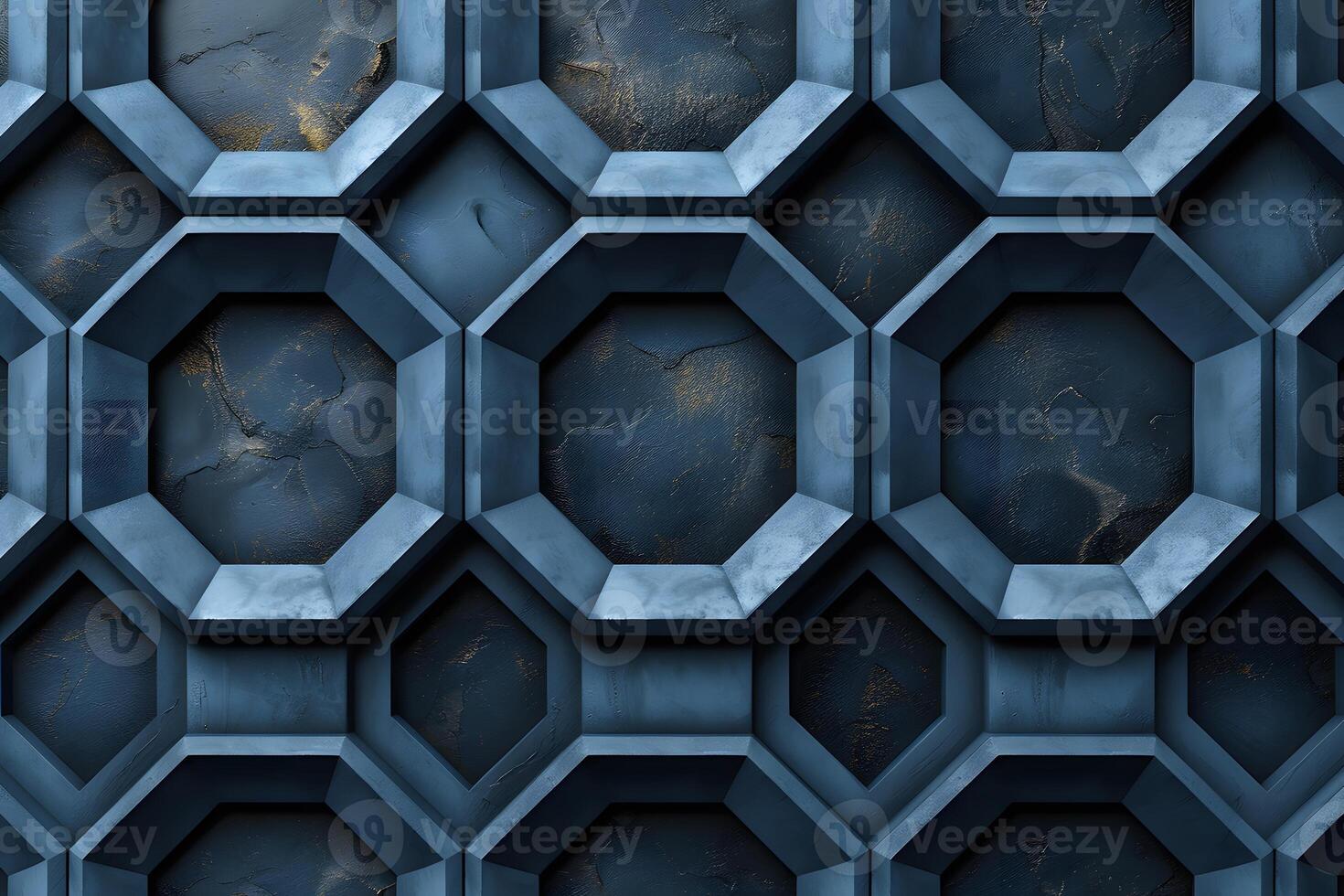 Geometric Hexagonal Pattern with Metallic Texture for Modern Design photo