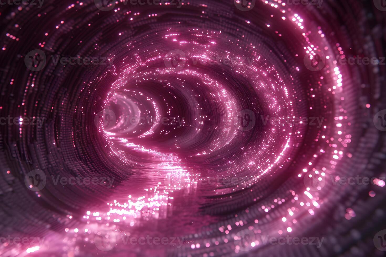 Futuristic Digital Tunnel with Glowing Pink Particles for Technology and Design Concepts photo