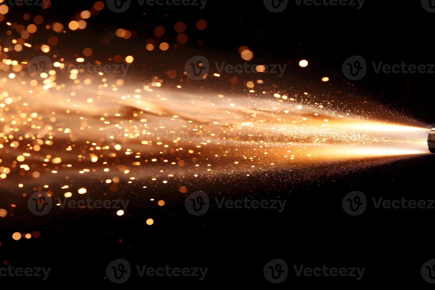 Sparkling Golden Fireworks Burst Against Night Sky - Dynamic Festive Celebration Background photo