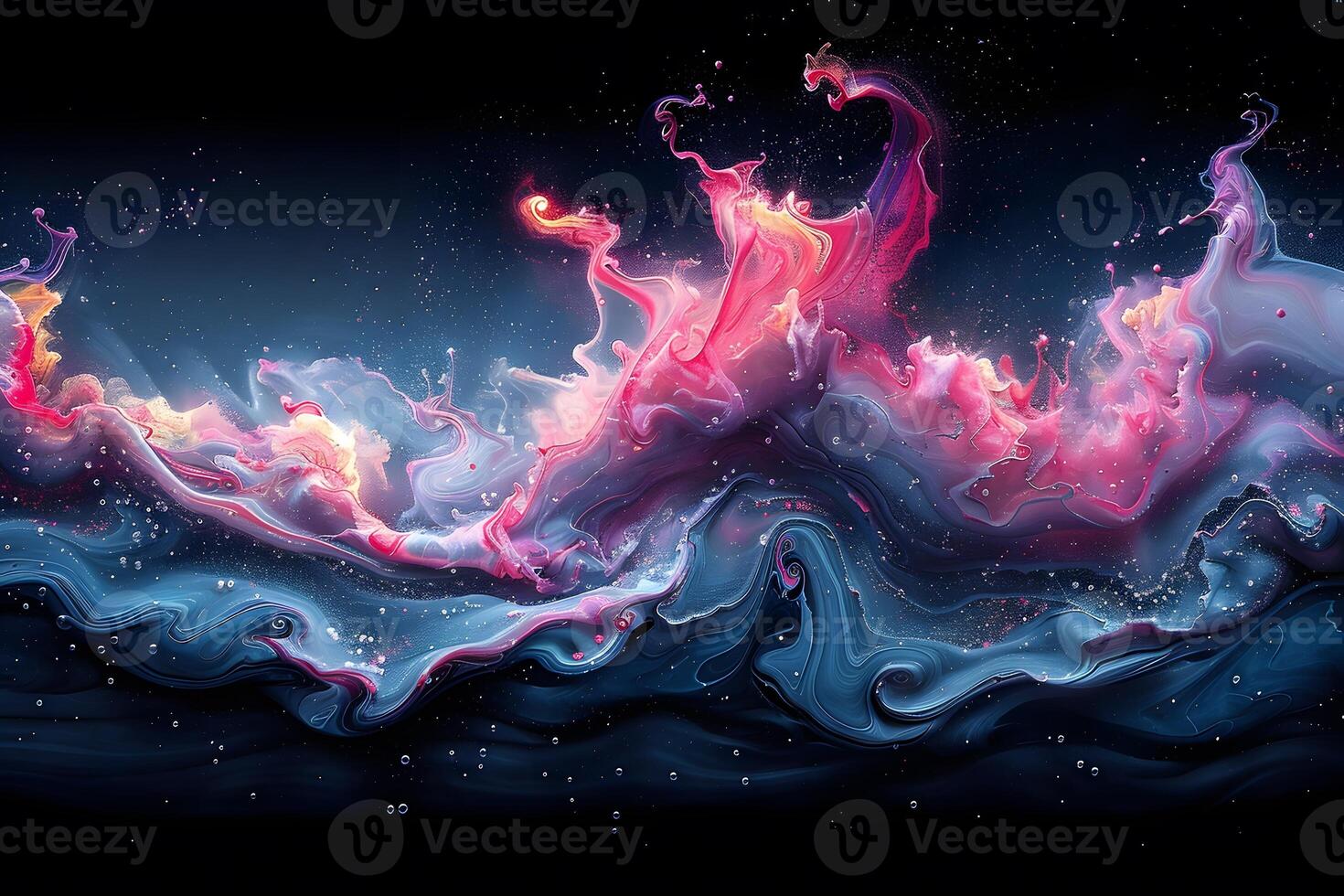 Abstract Swirling Nebula in Vibrant Pink and Blue Hues for Dynamic Art Design photo