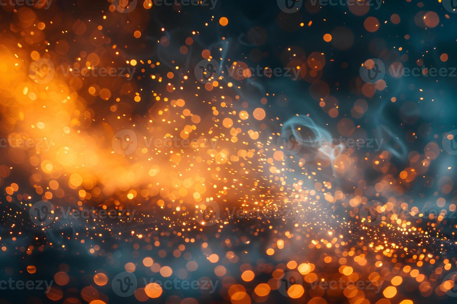 Abstract Fiery Bokeh with Smoky Accents for Background Design photo