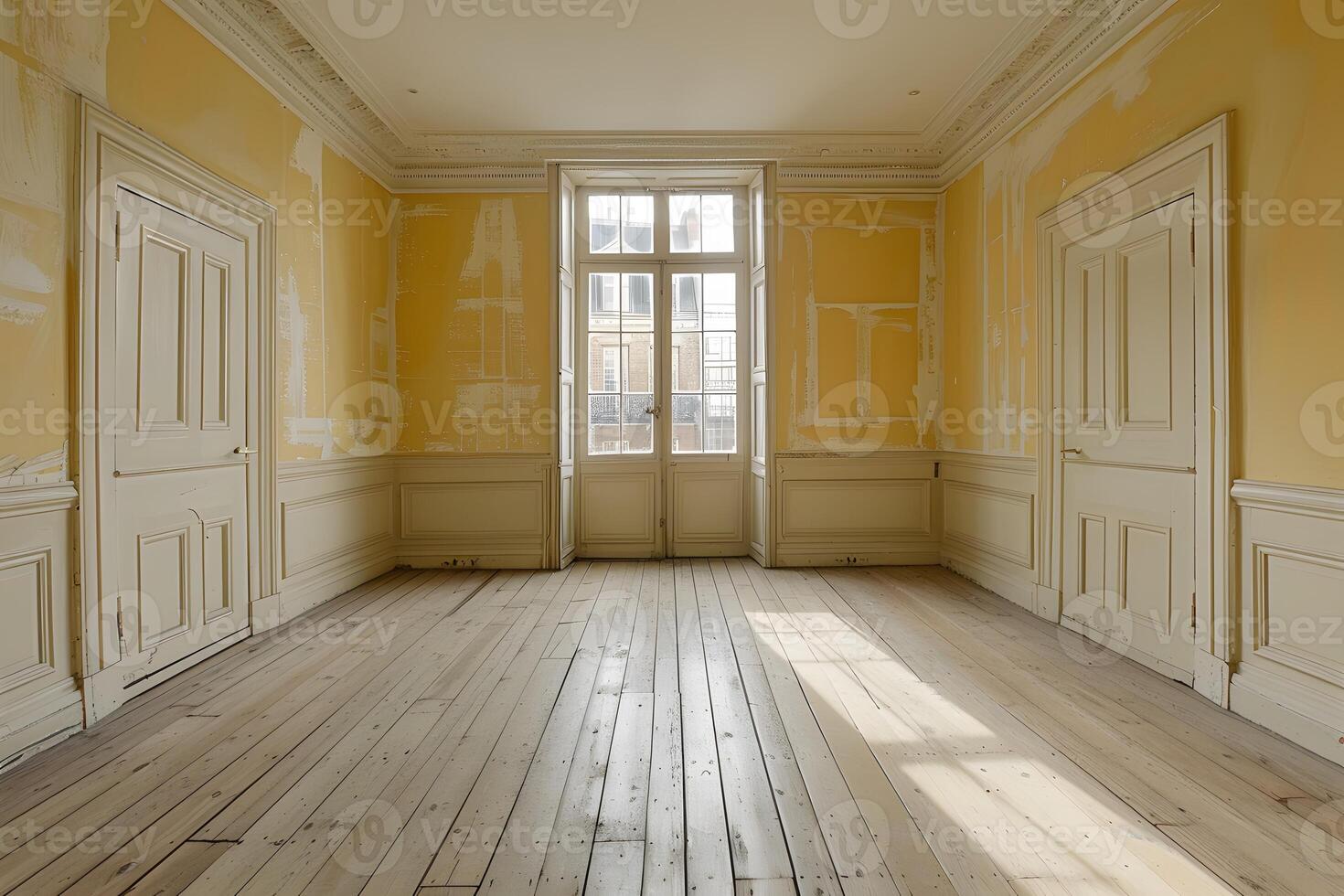 Elegant Vintage Room with Natural Light for Interior Design Concept photo