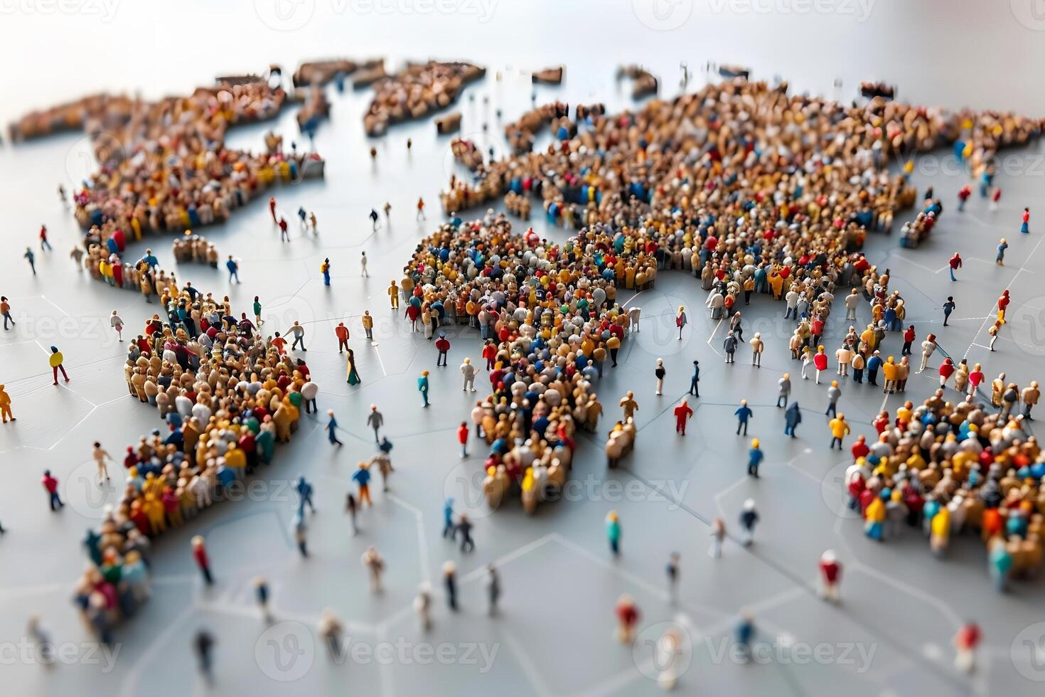 Global Community Diverse Populations and Cultural Connections Across the World Map photo