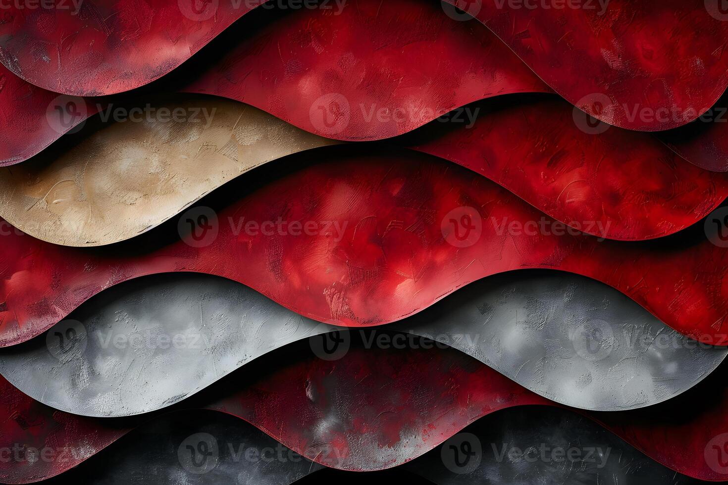 Abstract Red and Gray Layered Waves Texture for Modern Design Decor photo
