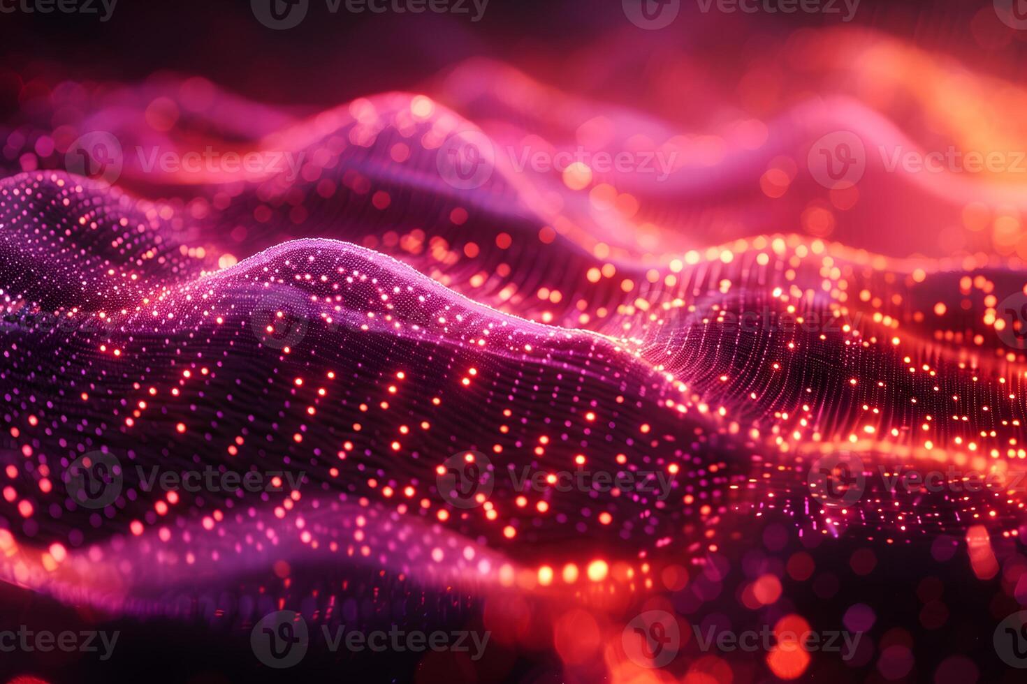 Futuristic Abstract Digital Waveform with Glowing Particles for Technology Design photo