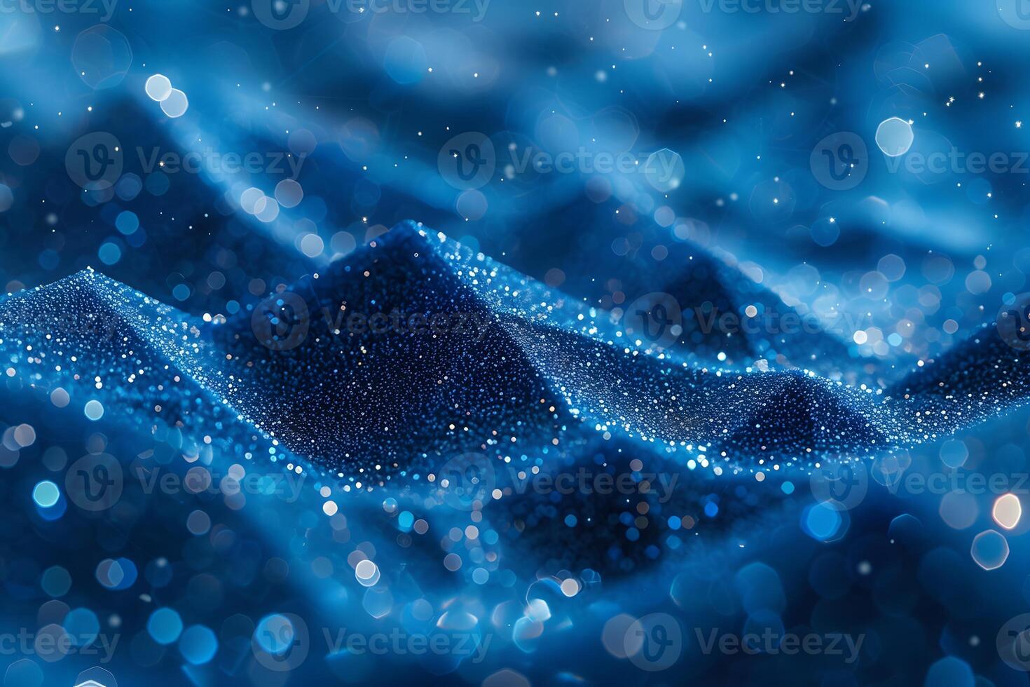 Abstract Blue Glittering Surface with Light Bokeh for Modern Design and Backgrounds photo