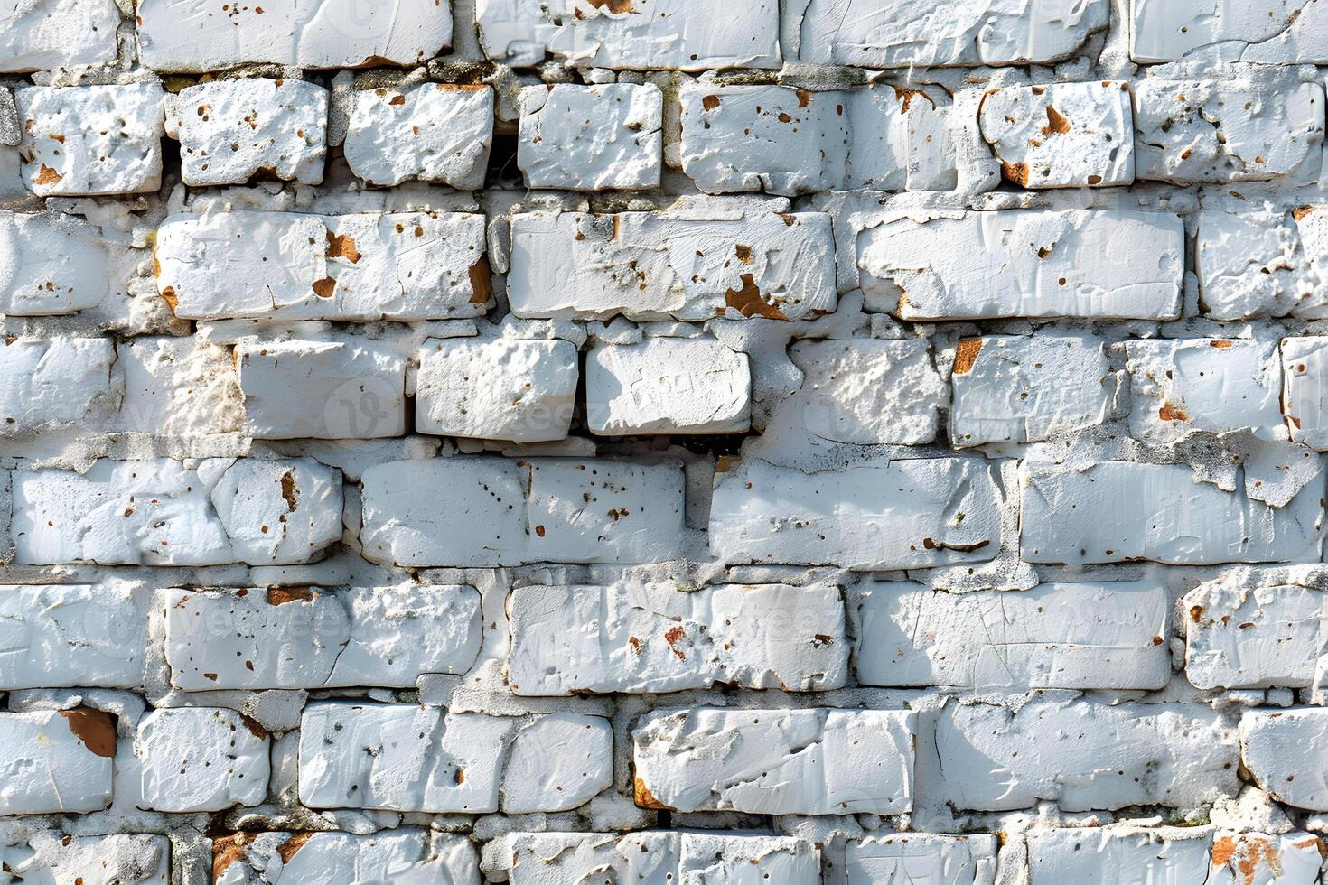 Weathered White Brick Wall Texture for Rustic Design and Backgrounds photo