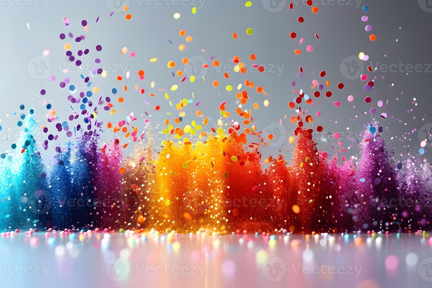 Vibrant Explosion of Colorful Confetti in Dynamic Abstract Art Design photo