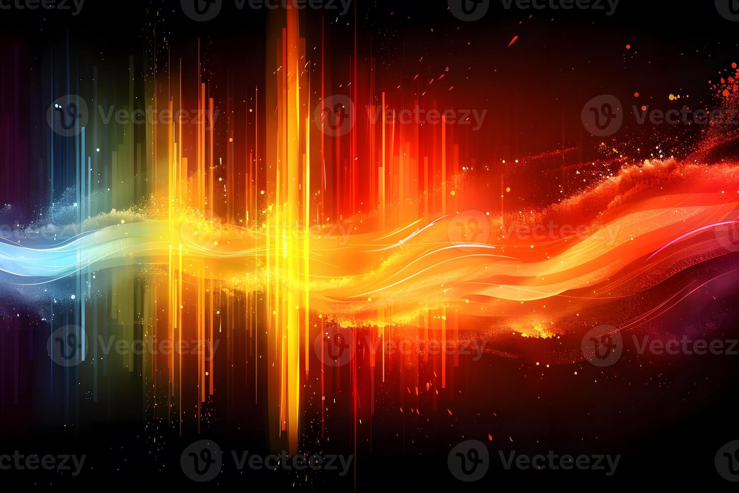 Vibrant Abstract Soundwave Design with Colorful Energy Flow for Digital Art or Music Themes photo