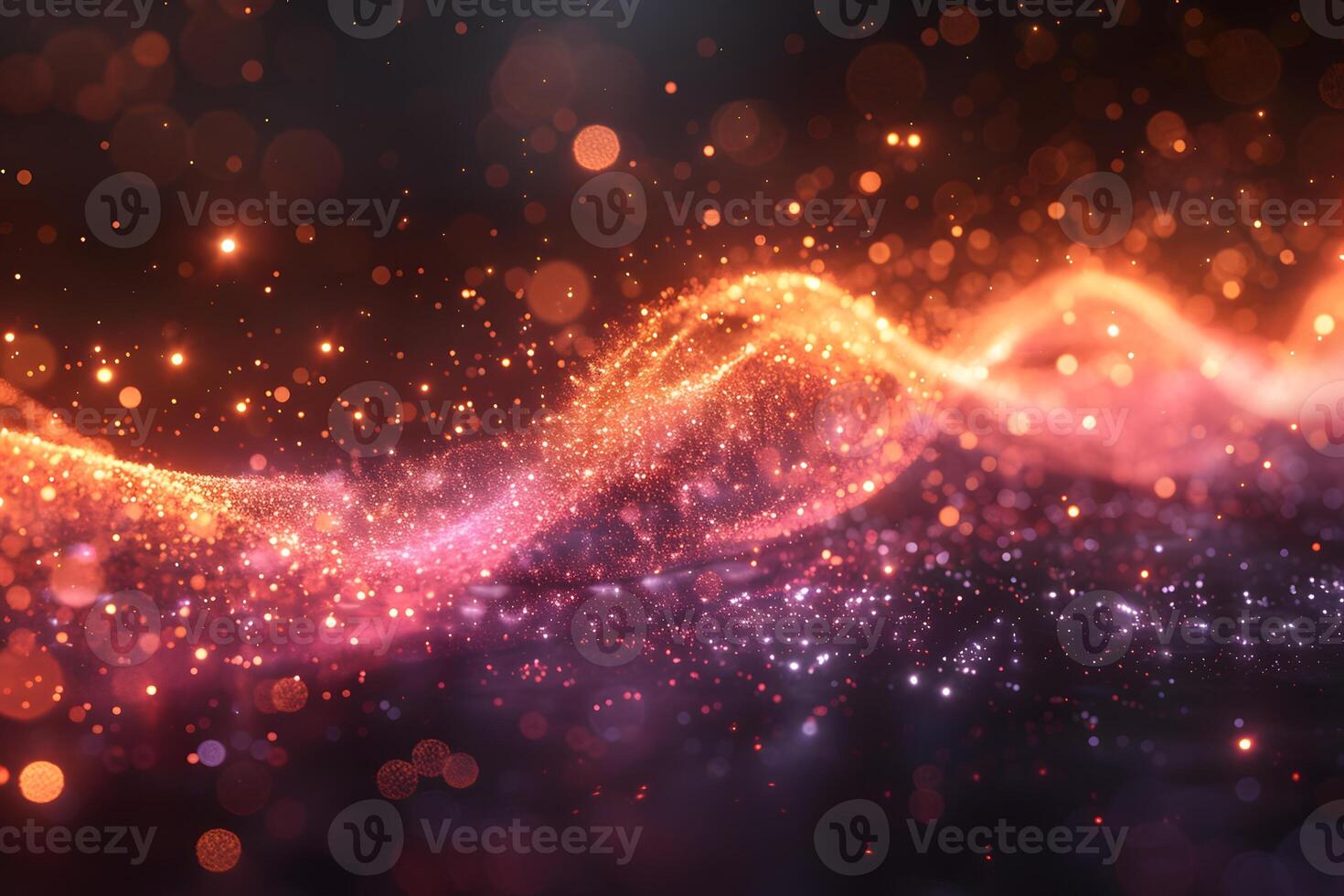 Abstract Waves of Glowing Particles in Fiery Reds and Oranges for Digital Backgrounds photo