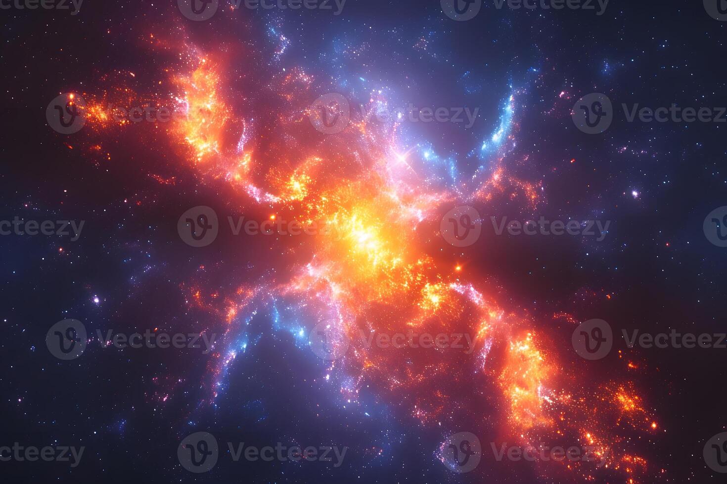 Spectacular Cosmic Explosion Abstract Interstellar Light Display for Poster Design photo