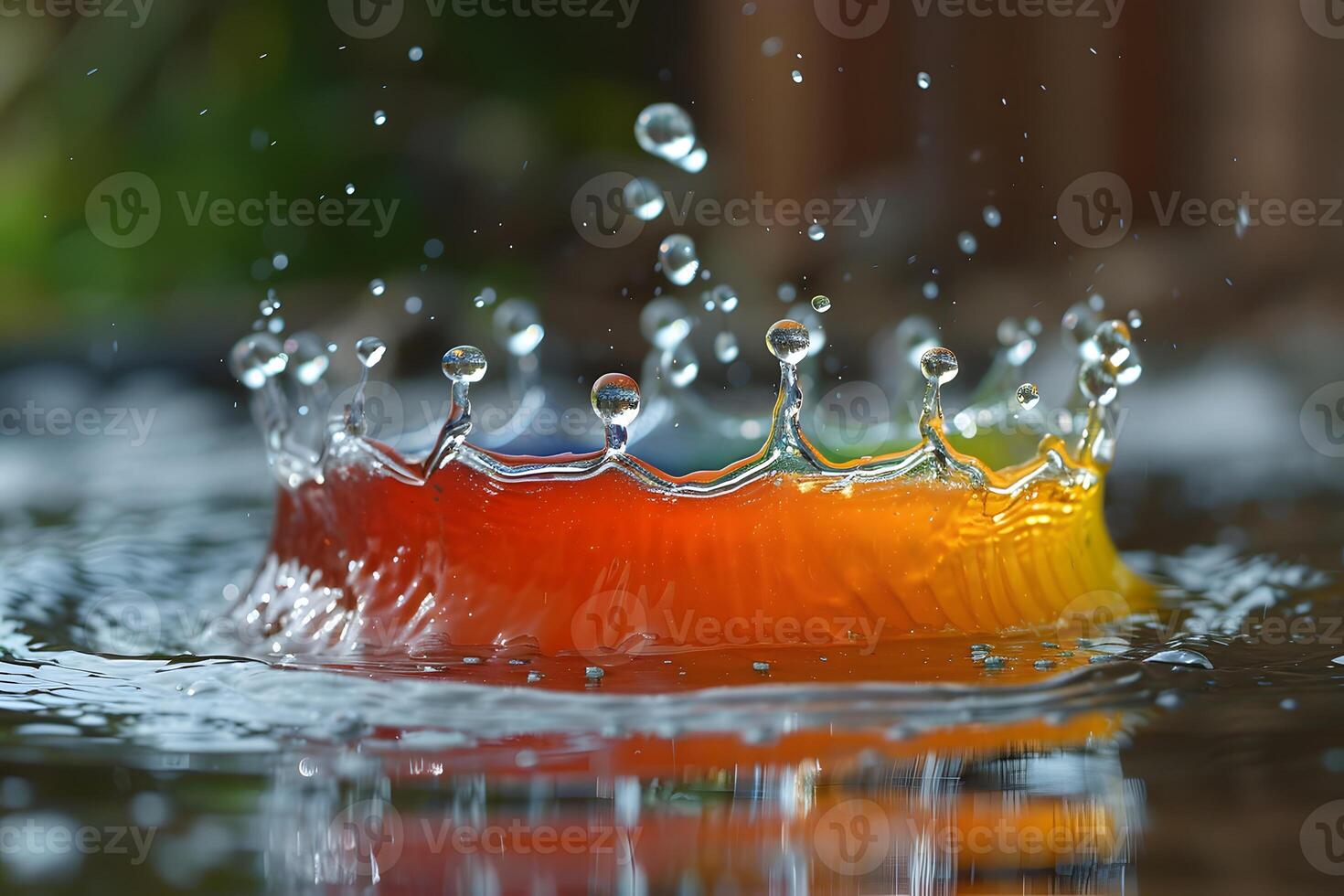 Vibrant Water Splash Capturing the Beauty of a Colorful Liquid Crown Drop photo