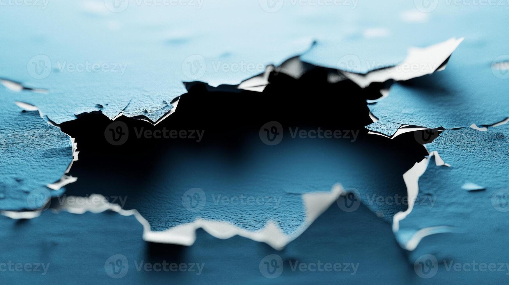 captivating torn paper hole exposes a blurred mysterious background blending artistic elements with an intriguing dynamic effect that sparks imagination. photo