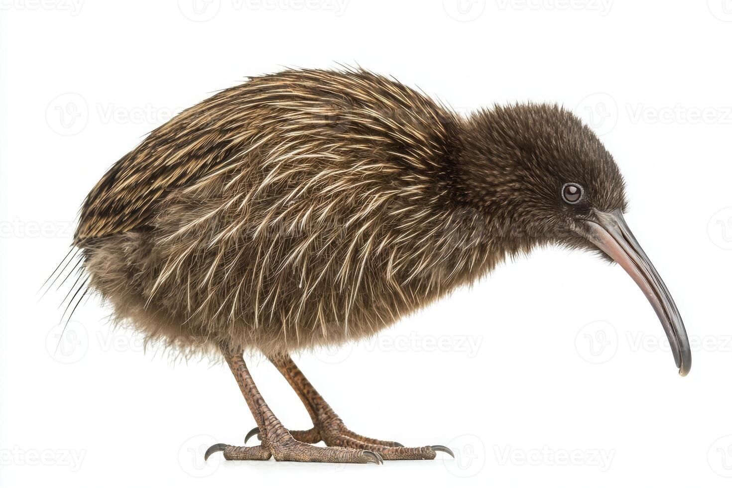 delightful kiwi bird stands proudly, highlighting its distinctive long beak and compact body. A charming representation of avian beauty, it draws attention with its subtle elegance. photo
