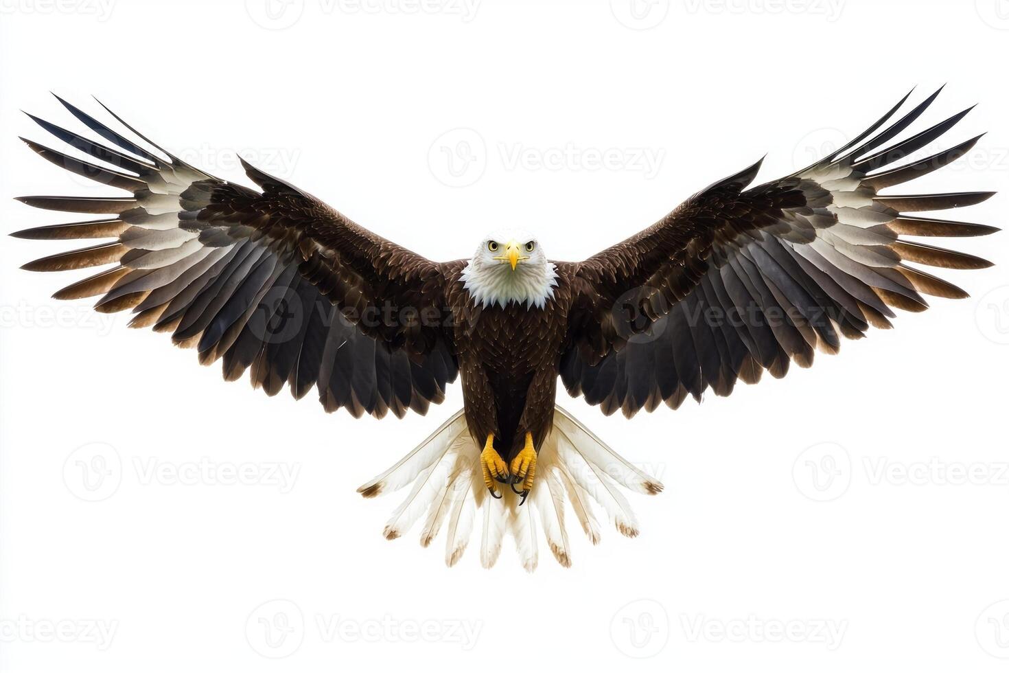 magnificent kite bird glides effortlessly with its sharp wings and elongated tail feathers outstretched, showcasing its agility against a clean white backdrop. photo