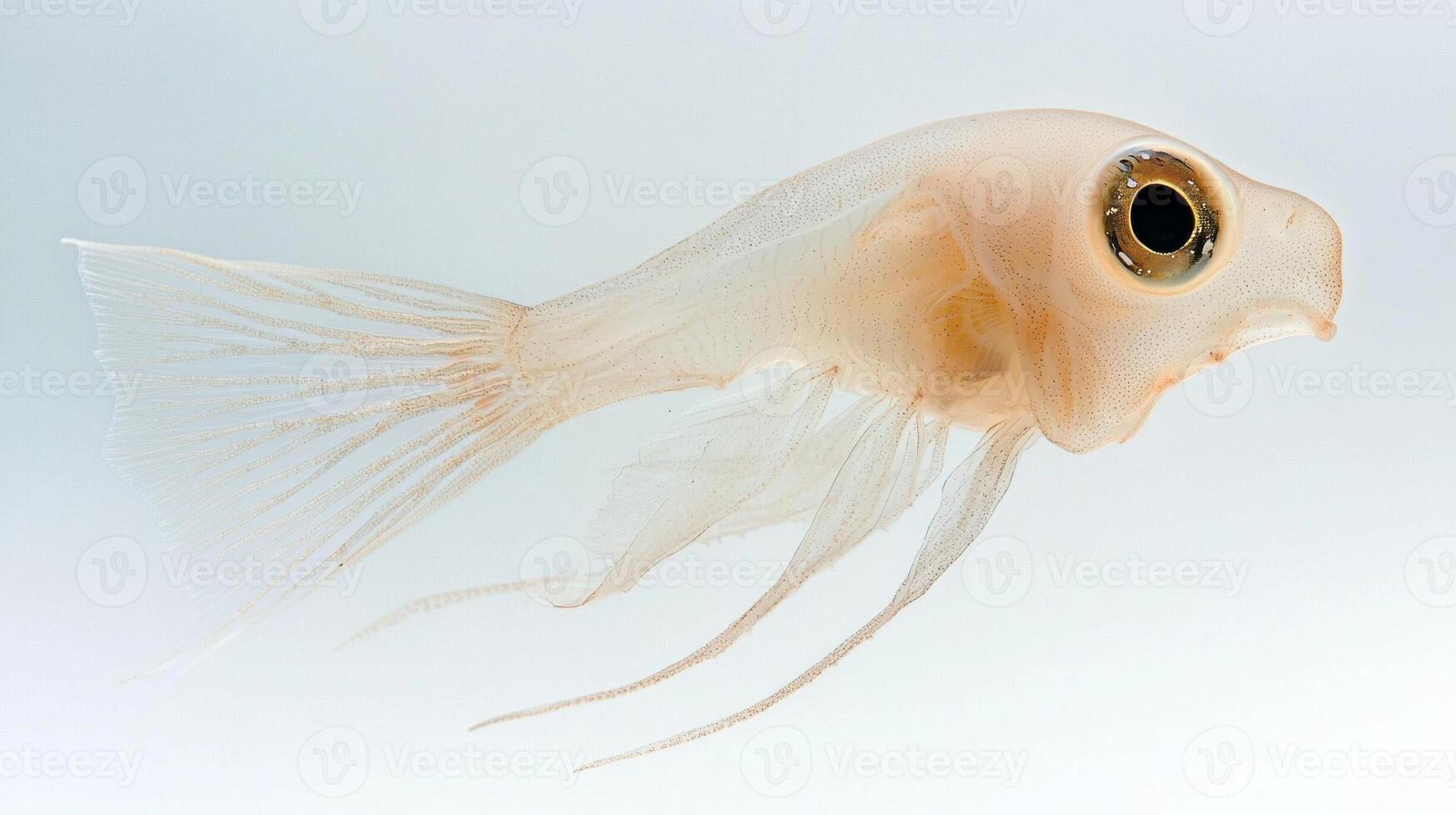 jellynose fish Ateleopodidae glides effortlessly in a tranquil environment highlighting its translucent body and distinctive elongated fins. photo