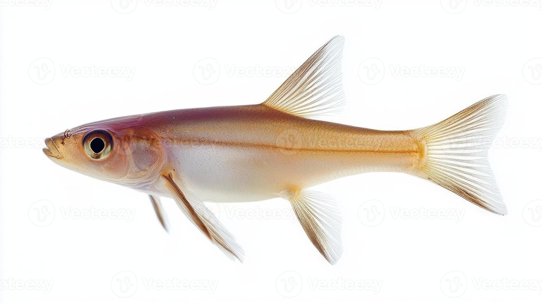 escolar fish recognized for its distinctive shape and coloration is prominently displayed against a white background highlighting its features. photo