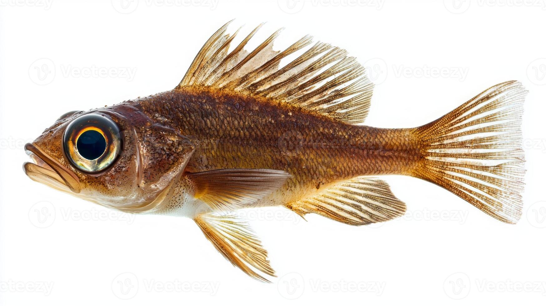 Four Eyed Fish is vividly displayed highlighting its distinctive eyes and fins providing an informative look at its features and anatomy. photo