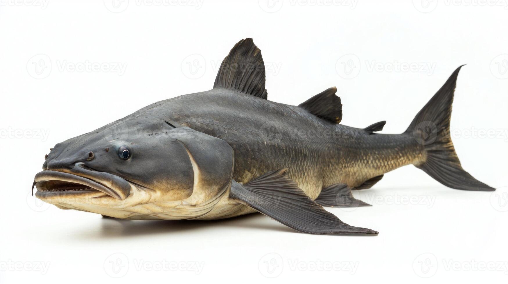 Mekong Giant Catfish showcases its majestic size and distinctive features swimming through the waters of its Southeast Asian habitat reflecting natural elegance. photo