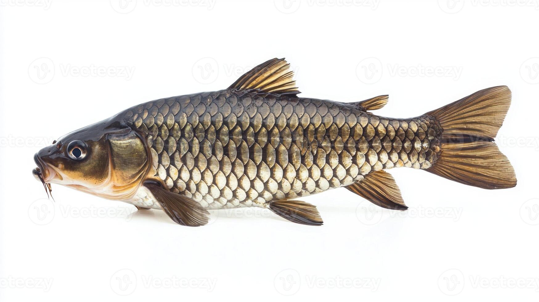 sharp representation of a Grass Carp reveals its detailed scales and unique features showcasing the intricate patterns and coloration of this freshwater species. photo