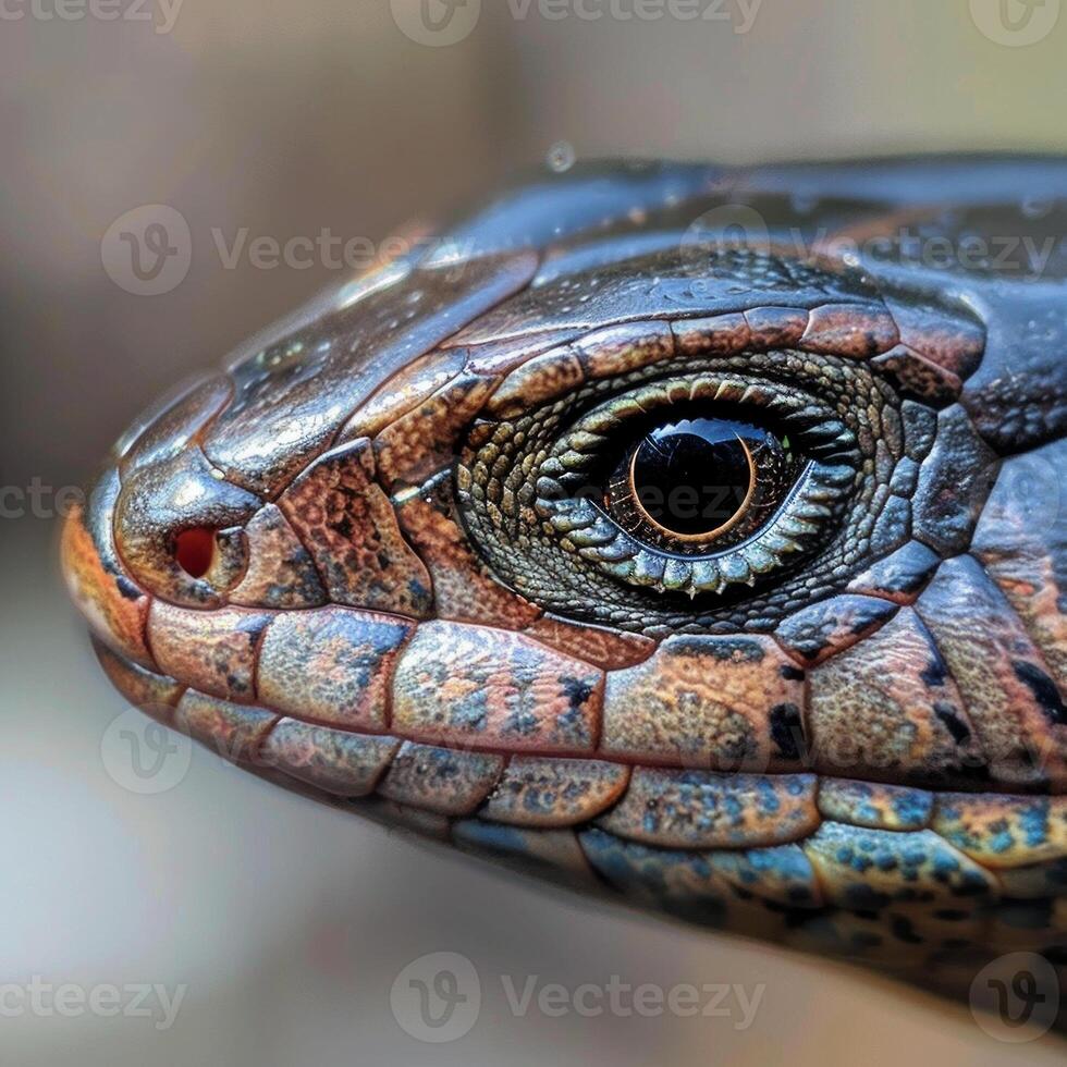 This lizard is basking under soft lighting highlighting its unique armored scales and vivid colors while resting against a clean white backdrop. photo