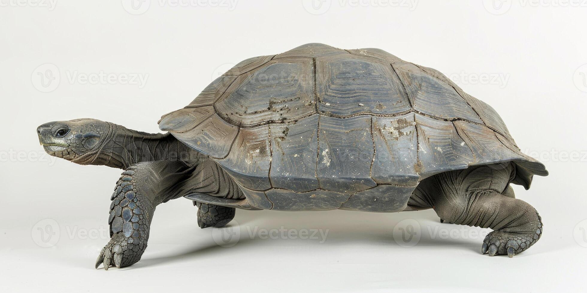 Gopher Tortoise moves forward with a rough shell showcasing its unique features in a bright environment that highlights its distinct characteristics and natural elegance. photo