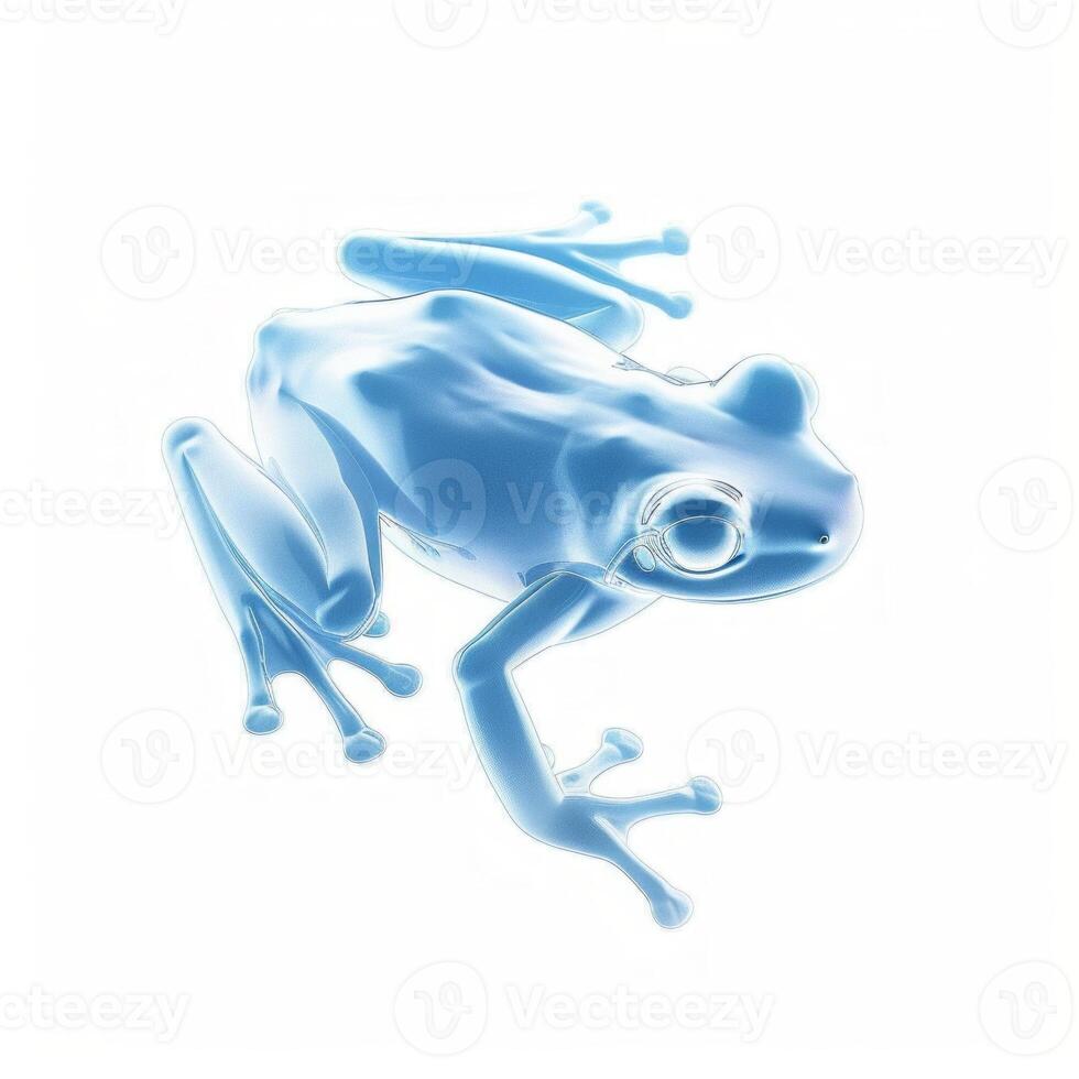 delicate Glass Frog with transparent skin rests in isolation on a bright background highlighting its unique features and delicate structure under soft lighting. photo