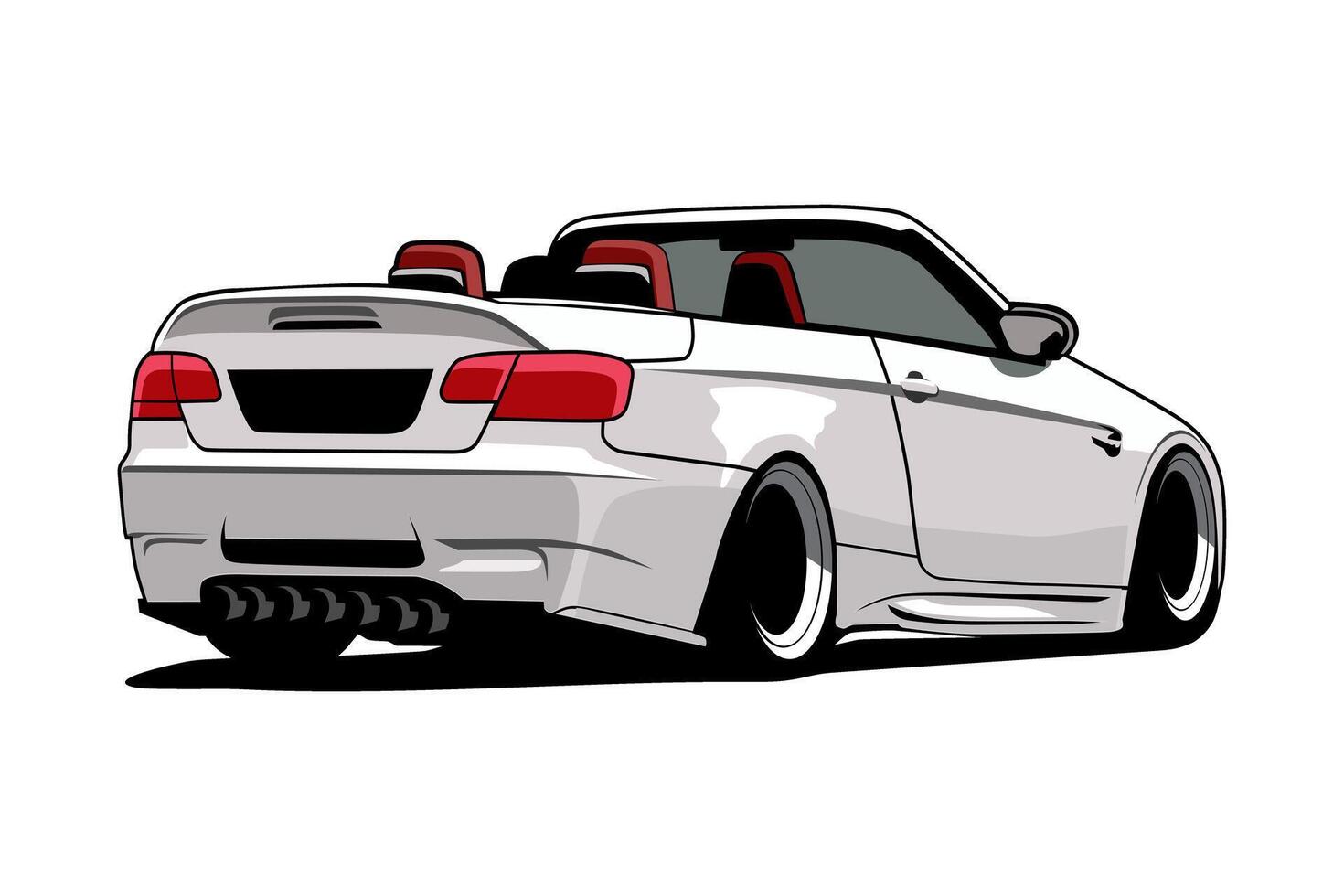 rear view city car illustration design art vector