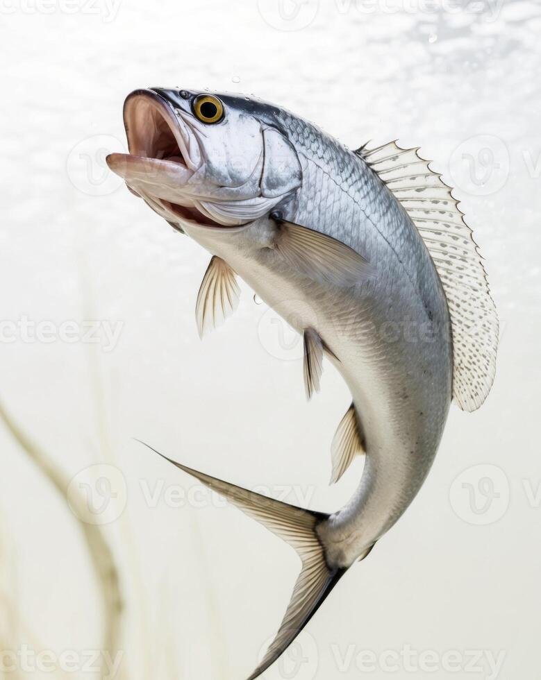 A fish is swimming in the water photo