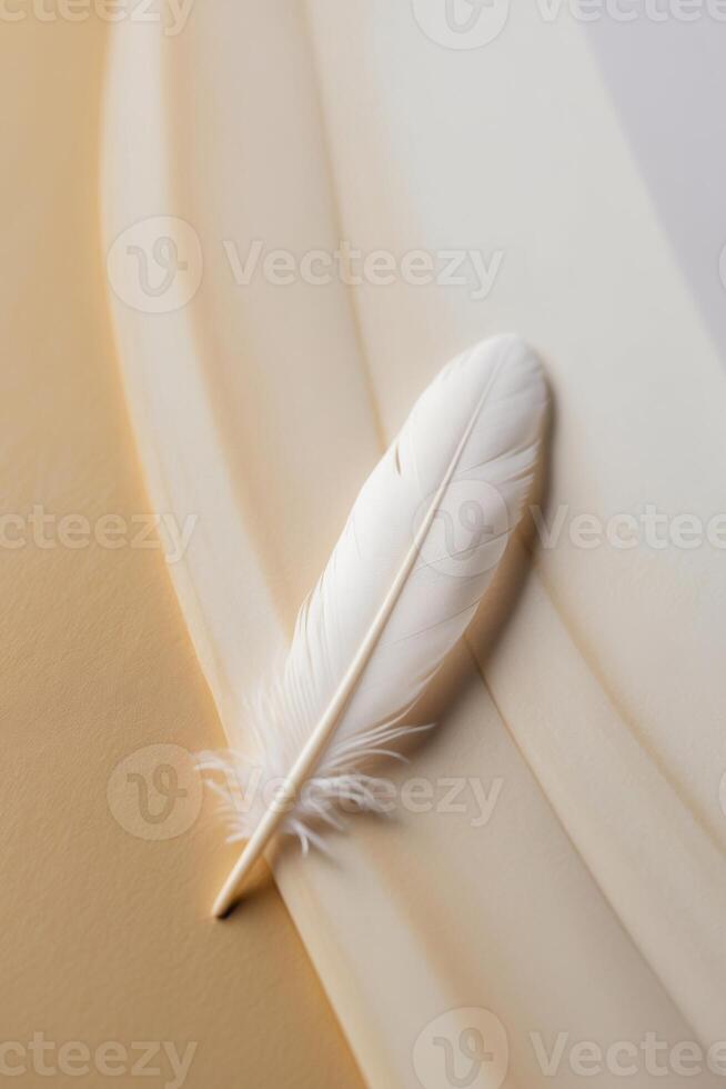 Soft and Elegant Feather Background in Warm Tones. photo