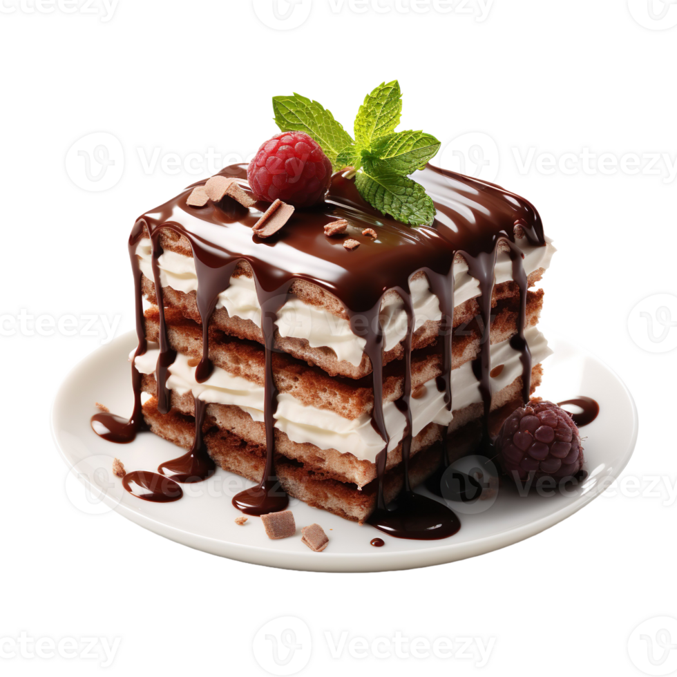 Chocolate dessert isolated on transparent background png