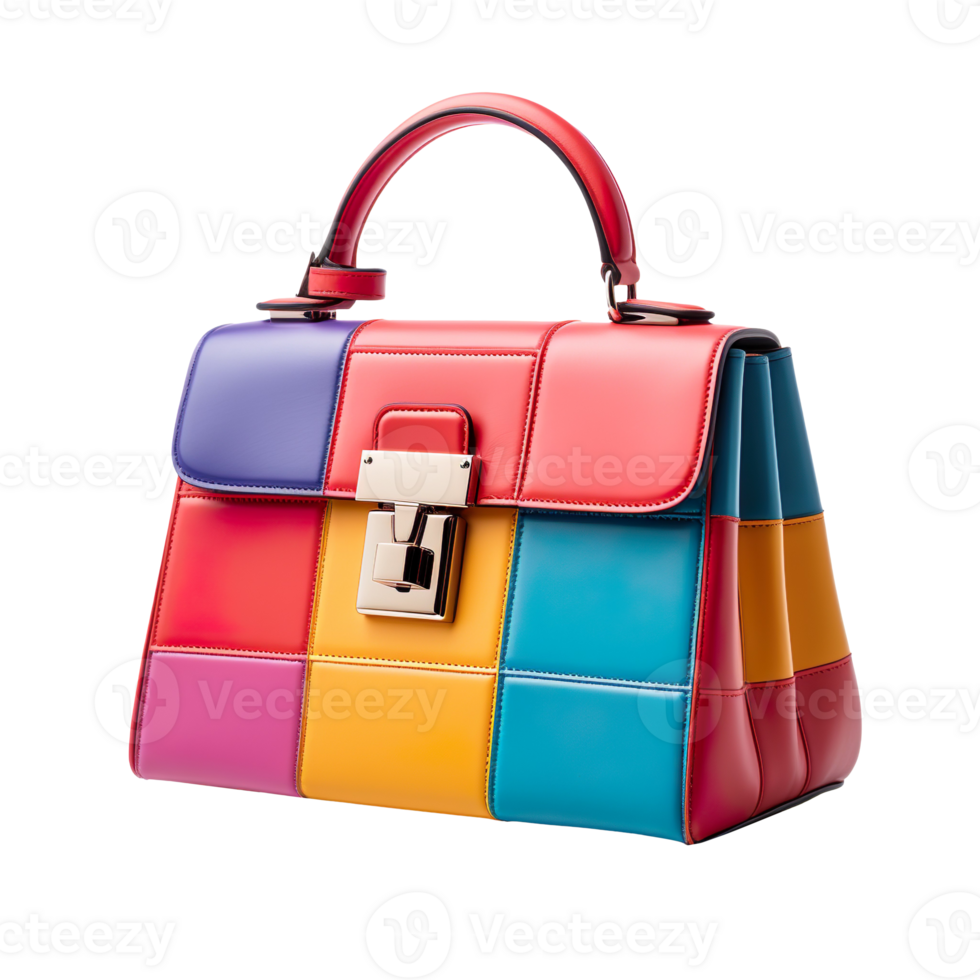 Colorful handbag isolated on transparent background png